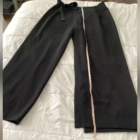 Ivan Grundahl Zs 44 black wide trousers wrap front and side tie, wool blend - Picture 13 of 13